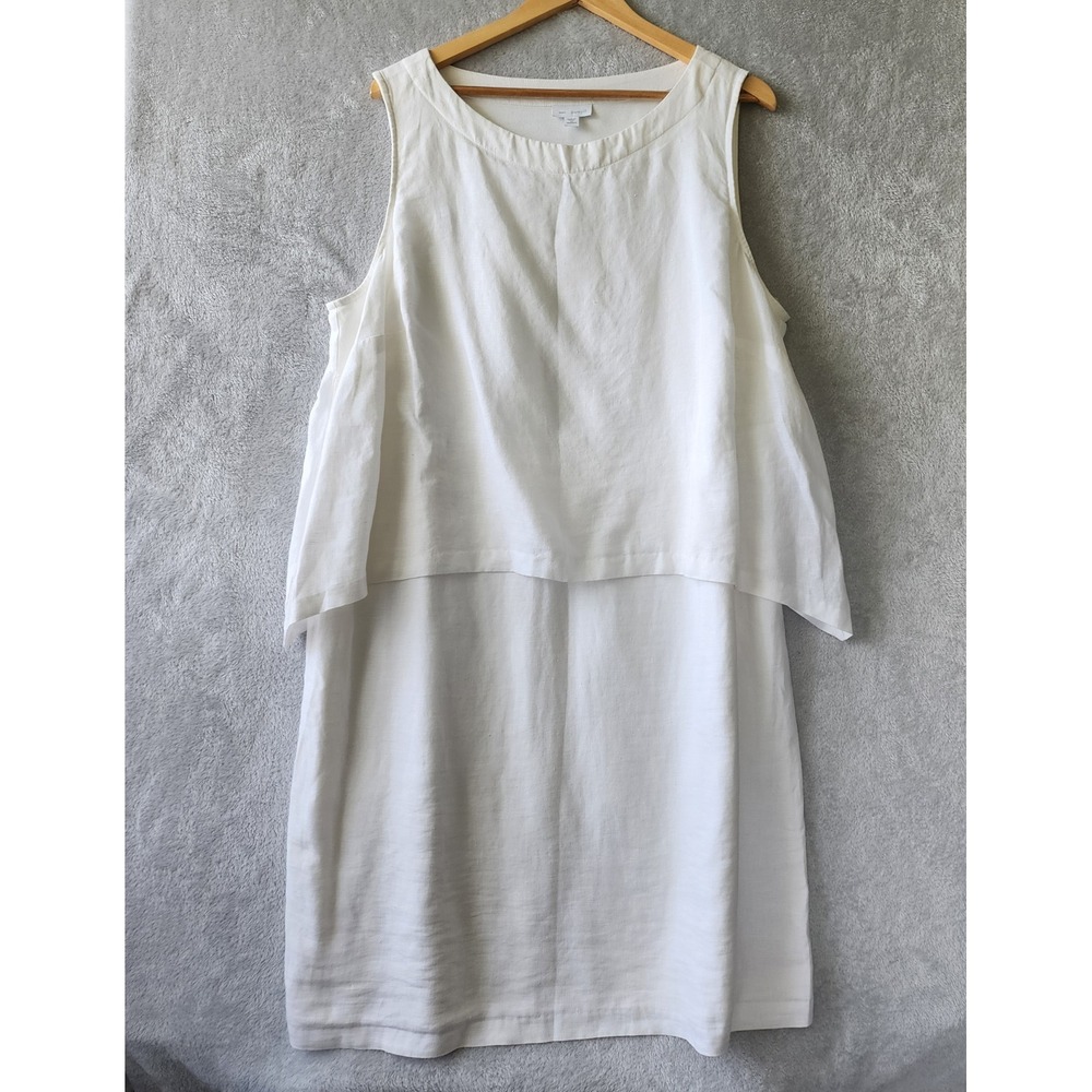 J. Jill Pure Linen Dress Womens Size 2X Stretch Under Layer Beach Vacation Tank